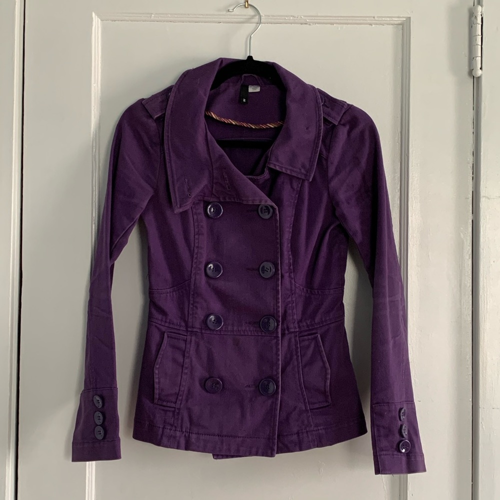 Purple lightweight pea coat